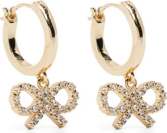 Self Portrait bow hoop earrings - Goud