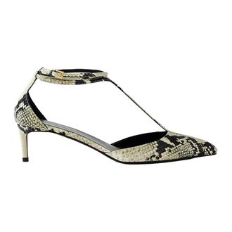 Khaite Pumps, female, Multicolor, Size: 7 1/2 US Beige Python-Embossed Leather Pumps