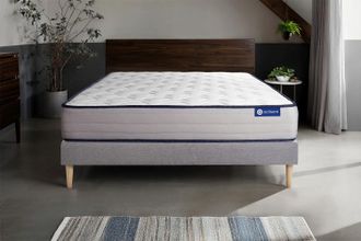 Actisom Somier Gris + Colch&oacute;n Con Espuma Viscoel&aacute;stica 120 X 210