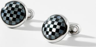 Mon Art Mens Mother-of-pearl check cufflinks