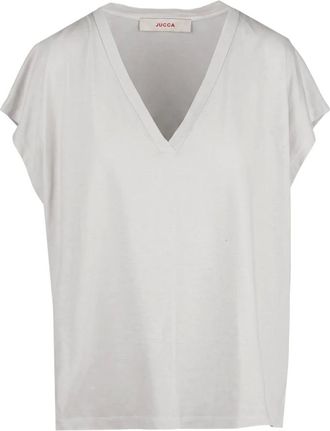 Jucca T-Shirts, female, Beige, Size: S V-neck T-shirt