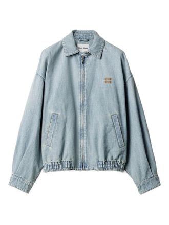 Miu Miu stonewashed denim jacket - Blue