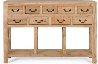 Giner&Colomer Consola fabricada en madera maciza de mindi con 9 cajones