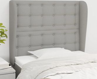 vidaXL Cabecero Con Orejas De Tela Gris Claro 103x23x118/128 Cm Vidaxl
