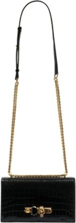 Alexander McQueen Alexander McQueen, Cross Body Bags, female, Black, Size: ONE SIZE Jewelled Satchel