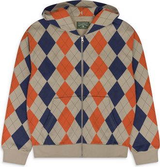Denim Tears Beige Intarsia Zip Hoodie