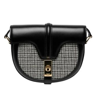 Celine Pre-owned Besace 16 Crossbody Tas - Dames - Pre-owned - Zwart - Maat: ONE Size Leer