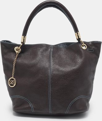 Lancel Dark Brown Leather French Flair Tote