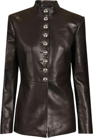 Khaite Leather Jassen - Dames - Leren en Su&egrave;de Jassen - Zwart - XS - Jassen