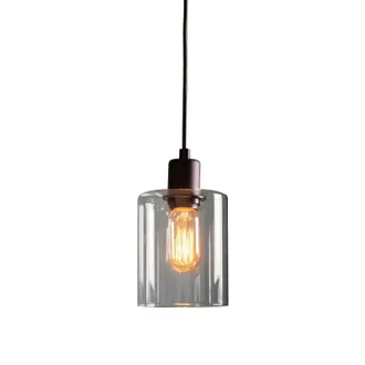 Loops Ceiling Pendant Light Matt Black & Clear Glass 10W LED E27 Dimmable
