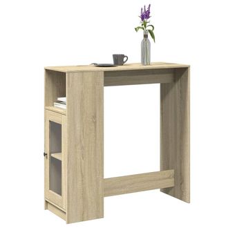 Berkfield Home Bar Table with Racks Sonoma Oak 101x40x103.5 cm Engineered Wood in Brown