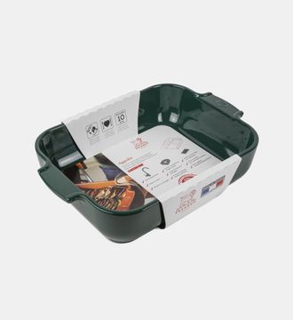 Peugeot Appolia Fuente De Cer&aacute;mica Rectangular Verde Bosque 32 Cm