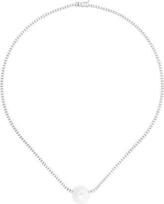 Mizuki 18kt white gold Eve South Sea pearl and diamond necklace - women - Diamond/18kt White Gold/South Sea Pearl - One Size - Silver