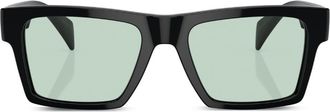 Versace Greca-detail rectangle-frame sunglasses - men - Acetate - 54 - Black