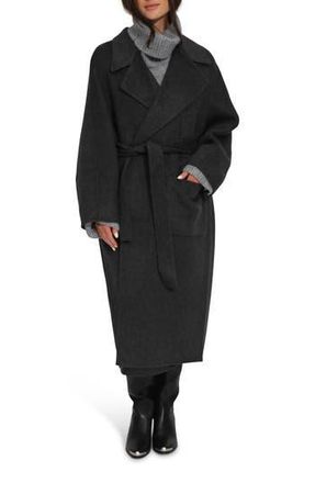 Belle & Bloom Belted Wool Blend Coat in Black at Nordstrom Rack, Size Medium