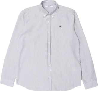 Edmmond Studios Duck Gestreepte Shirt - Heren - Casual Overhemden - Blauw - L - Katoen - Overhemden