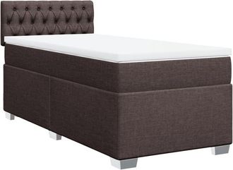 vidaXL Vidaxl - Box Spring Bed with Mattress Dark Brown 100x200 cm Fabric