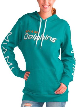 G-III 4Her by Carl Banks Womens G-III 4Her by Carl Banks Aqua Miami Dolphins Extra Inning Pullover Hoodie at Nordstrom, Size Xx-Large