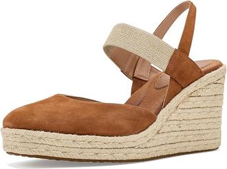 Cole Haan Cloudfeel Kenna Espadrille Wedge High Womens Heels British Tan Suede/Elastic : 10.5 B - Medium, Leather
