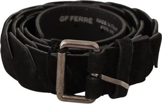 Gianfranco Ferre WX Zilverkleurige Gesp Taille Riem - Heren - Riemen - Zwart - ONE Size - Accessoires