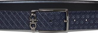 Ferragamo Mens Belt Reversible Leather Midnight Blue-Black Calf