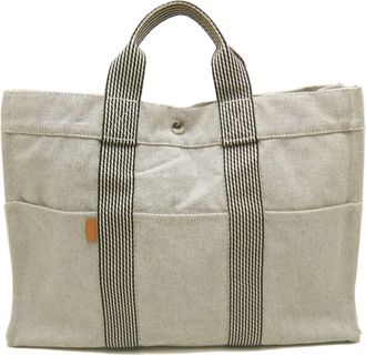 Hermès New Fourre Tout Gray Cotton Tote Bag (Pre-Owned)