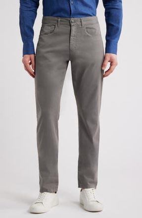 Canali Regular Fit 5-Pocket Cotton Stretch Twill Pants in Grey at Nordstrom Rack, Size 44 Us / 56 Eu Regular