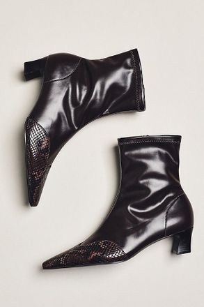 Maeve Cap-Toe Stretch Ankle Boots