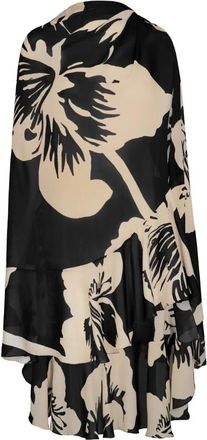 Johanna Ortiz Mantella The Old Garden a fiori con ruches - Nero