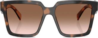 Prada square-frame tortoiseshell - women - Acetate/Plastic - 56 - Brown