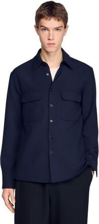 Sandro Patch pocket shirt in Navy Blue at Nordstrom, Size X-Small