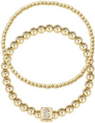 Adornia Set of 2 Gold Plated Stretch Bracelets in Gold-S at Nordstrom Rack