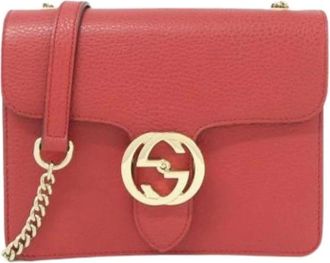 Gucci Pre-owned Vintage Shoulder Bag - Dames - Vintage Schoudertas - Rood - ONE Size - Leer - Vintage