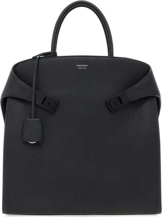 Ferragamo Hug Tote Bag - Heren - Shoppers - Zwart - ONE Size - Leer - Tassen