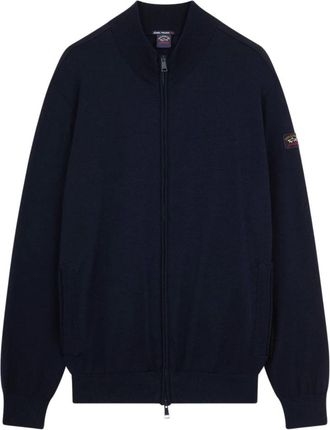 Paul & Shark Cardigan met Volledige Rits - Heren - Vesten - Blauw - M - Wol - Truien & Vesten
