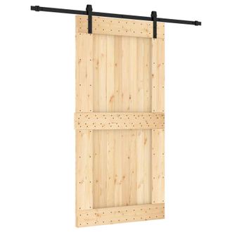 vidaXL Puerta Corredera Natural Y Negro 100 X 210 Cm Vidaxl