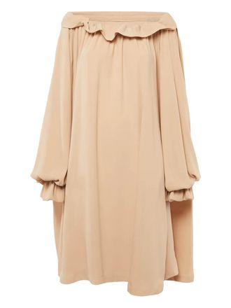 Maison Margiela oversized ruffle dress - women - Polyester - L - Neutrals