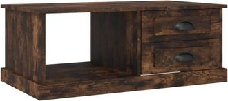 vidaXL Coffee Table Smoked Oak 90x50x35 cm Engineered Wood Vidaxl