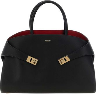 Ferragamo Black Hug Large Satchel