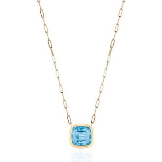 Goshwara Manhattan Cushion Pendant Necklace in Pale Blue at Nordstrom, Size 18
