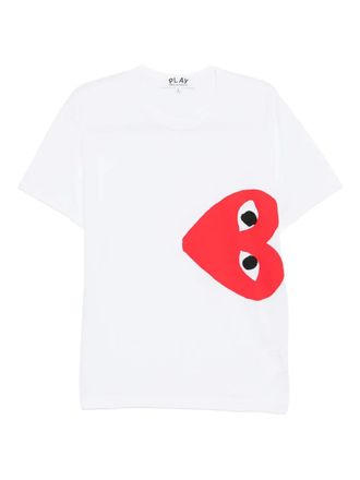 Comme Des Garçons heart-print T-shirt - unisex - Cotton - XXXS - White