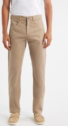 Canali Regular Fit 5-Pocket Cotton Stretch Twill Pants in Neutral Brown at Nordstrom Rack, Size 56
