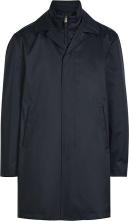 Canali Layered Woven Coat - Navy - 52 (IT52 / XL)