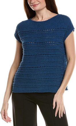 Lafayette 148 New York Bateau Neck Open Stitch Pullover Sweater