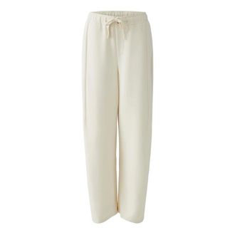 Oui Pantaloni Larghi Scuba - - Trousers - Donna - Bianco - XL