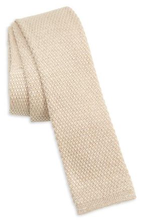 Ermenegildo Zegna Oasi Linen Knit Tie in Beige at Nordstrom