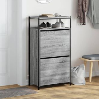 Berkfield Home Shoe Cabinet Grey Sonoma 60x34x112 Engineered Wood