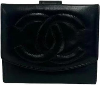 Chanel Pre-owned Wallet (bi-fold) - Dames - Vintage Accessoires - Zwart - ONE Size - Leer - Vintage
