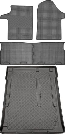 OEM Mercedes Vito W639 Van (5 Puertas) De 08.2003 A 09.2014. Juego: Alfombrillas De Goma Para Coche + Alfombrilla Para Maletero