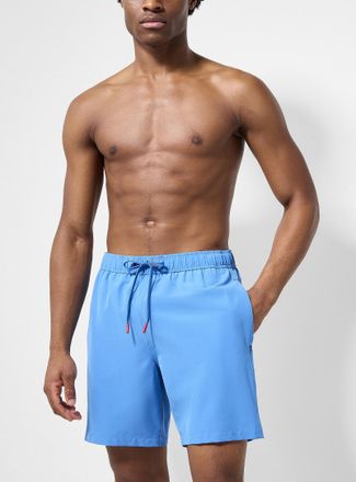 Simons Mens Contrast-lining solid stretch swim trunk